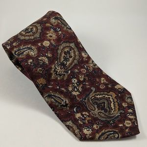 Joseph Abboud Red Paisley Silk Tie 59"